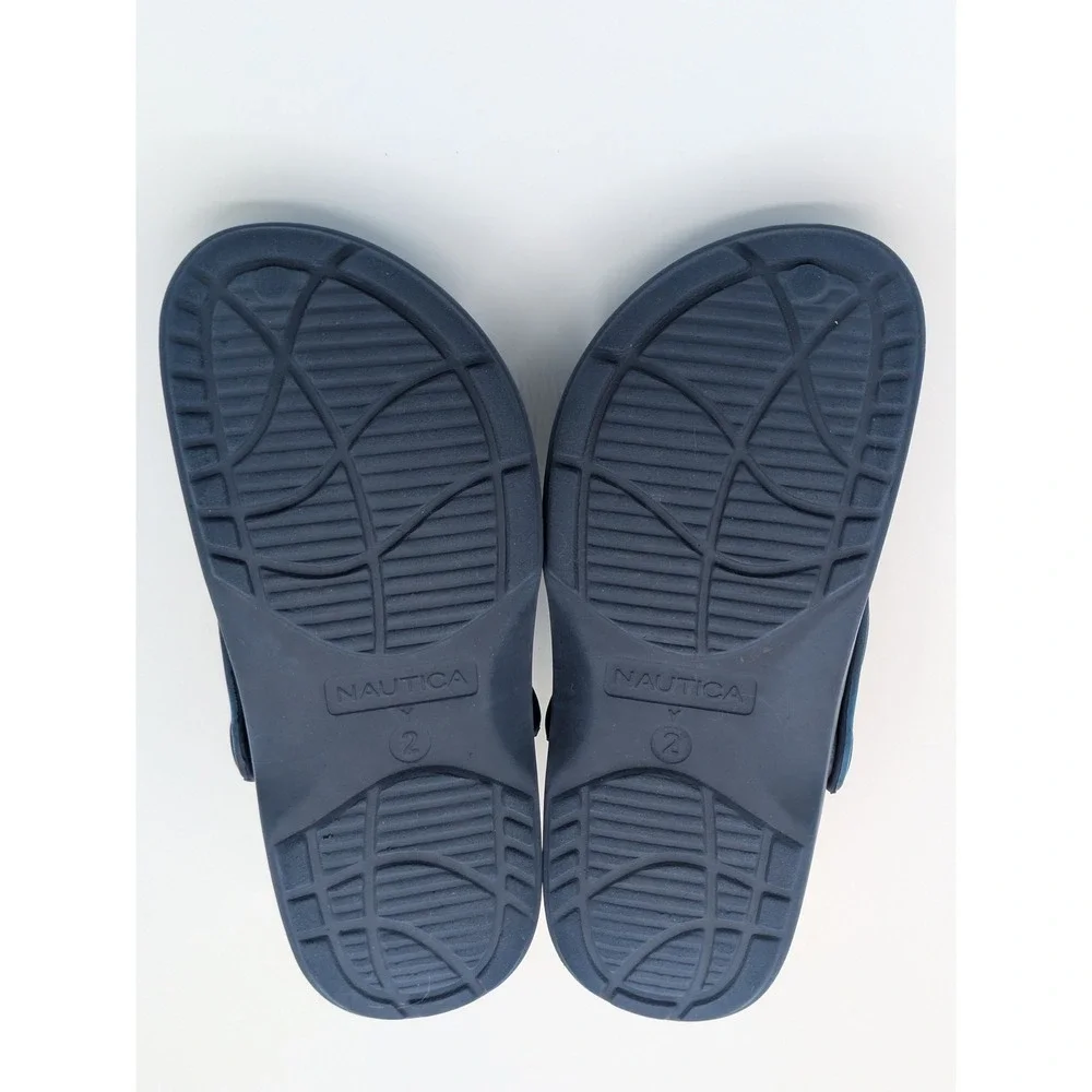 Nautica Kids Clogs Size 2 Navy Blue Water Shoes Slip On Beach Rubber